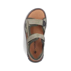 Rieker Herren Trekkingsandalen grüngrau