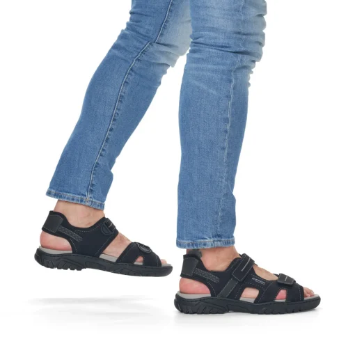 Rieker Herren Trekkingsandalen tiefschwarz