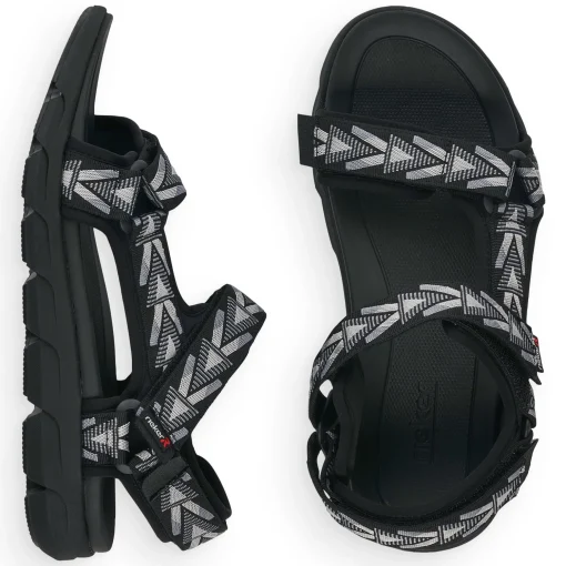 Rieker Herren Trekkingsandalen black-stone grey