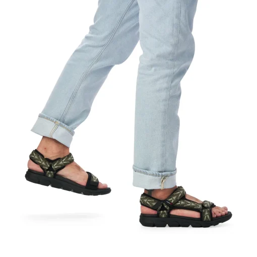 Rieker Herren Trekkingsandalen olive-green stone-grey