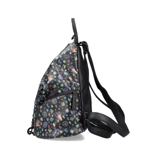 Rieker Rucksack schwarz-gemustert