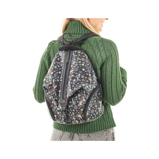 Rieker Rucksack schwarz-gemustert