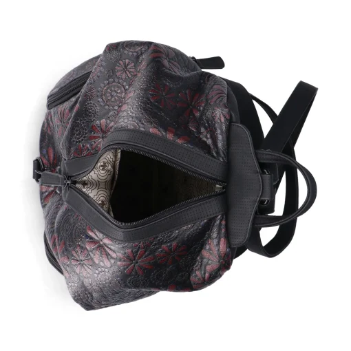 Rieker Rucksack schwarz-rot-floral
