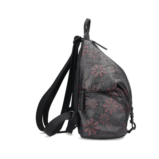 Rieker Rucksack schwarz-rot-floral